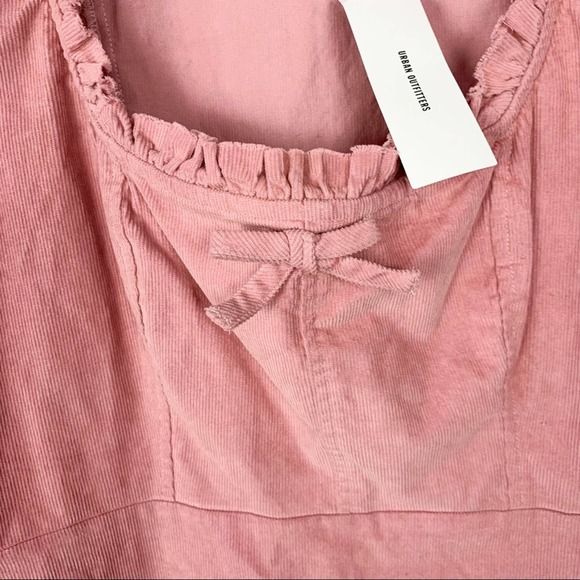 NWT Urban Outfitters Pink Claudia Corduroy Square Neck Mini Dress Size Large - Picture 5 of 12